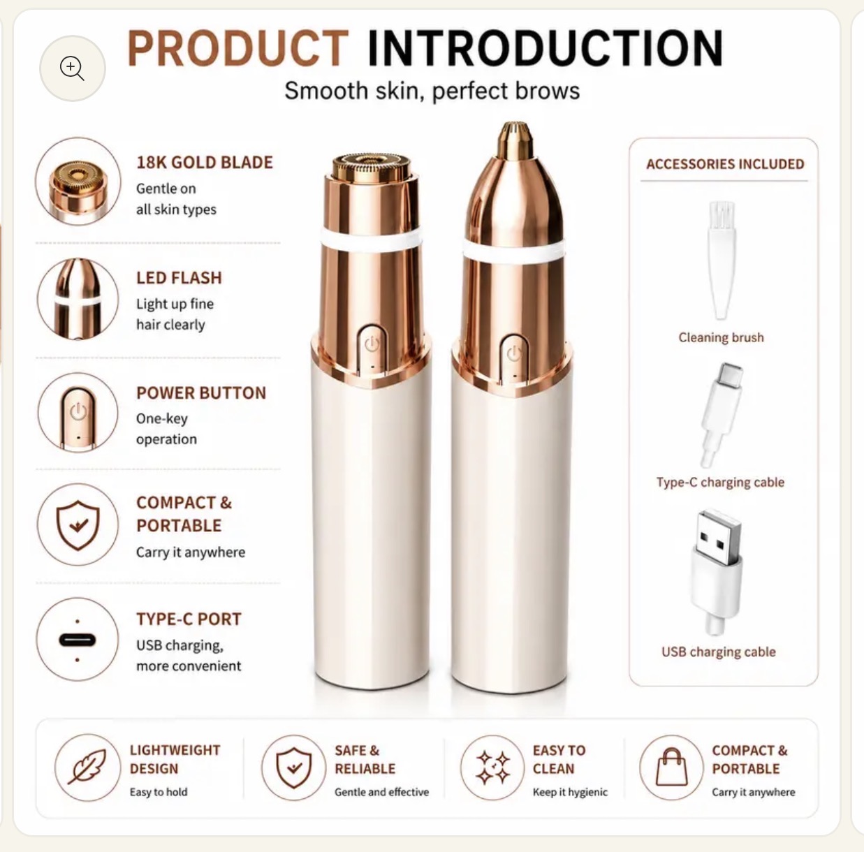 2 in 1 facial & eyebrow hair trimmer, photo 11
